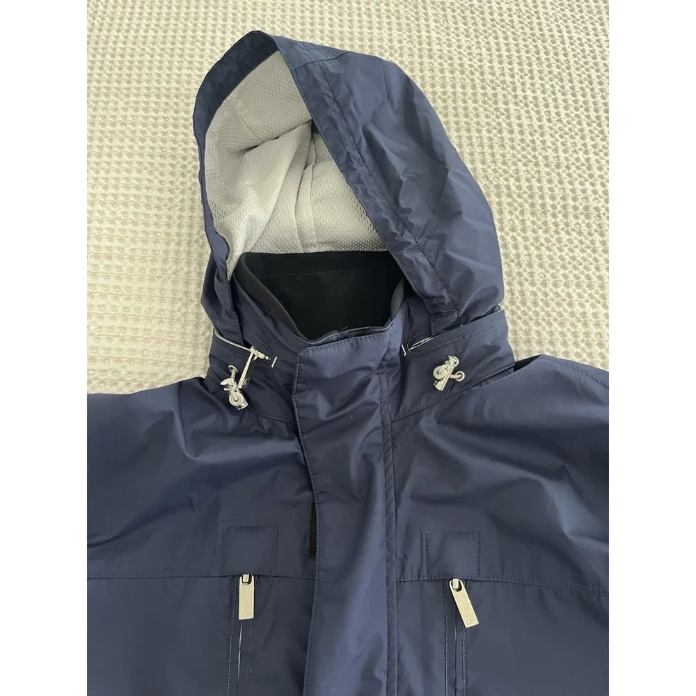 Zegna Sport Waterproof Rain Ocean Jacket Coat Mens Medium Navy Blue Windbreaker